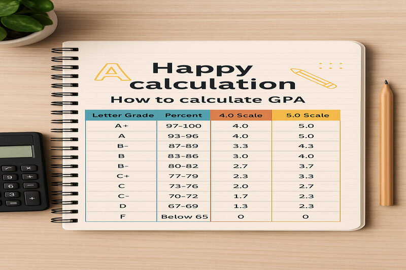 GPA Grade Chart Calculator – Calculate Academic Grade Point Average quickly and accurately